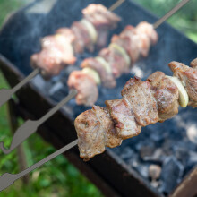 Outdoor BBQ Skewers 10pcs Flat Titanium BBQ Sticks for Grilling & Steak Kabobs