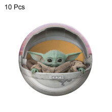 (10pcs-7in Plates)Decoração de festa de aniversário tema infantil Baby Yoda banner balão topper bolo
