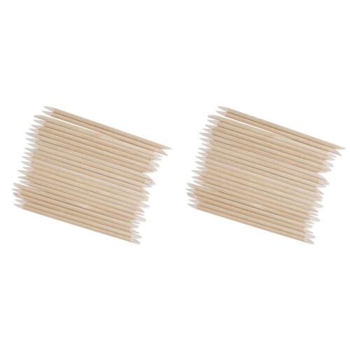 200Pcs Beige Nail Cuticle Pushers Nail Cleaning Sticks Manicure Tools 1