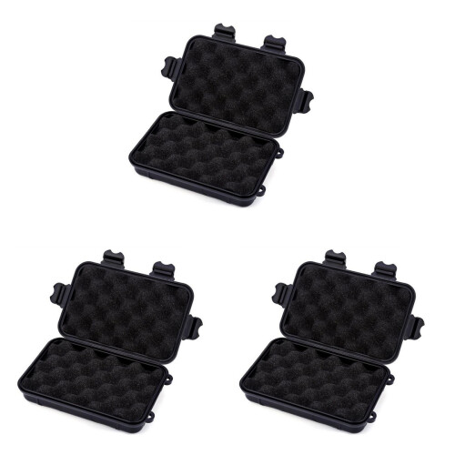 3Pcs Waterproof Container Black Shockproof Emergency Dry Case 1
