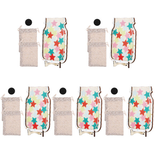 5Pcs Multi Wooden Reward Jars Positive Behavior Reward Chart Tool 1