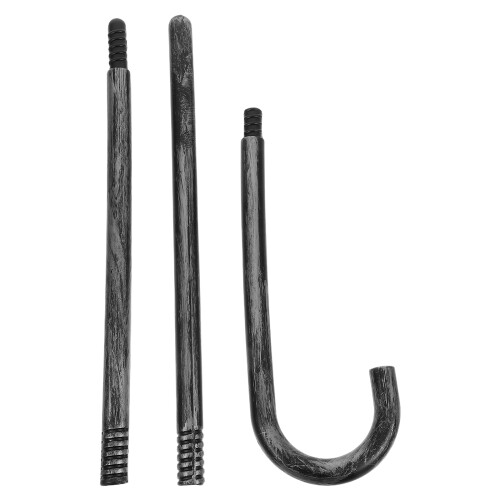 2Pcs Silver Plastic Walking Stick for Kids Halloween Dance and Stage 2