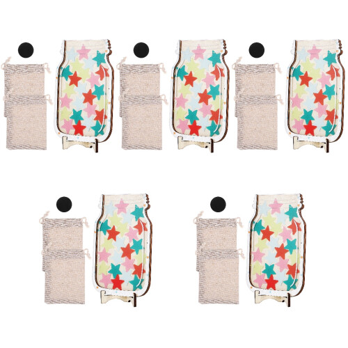 5Pcs Multi Wooden Reward Jars Positive Behavior Reward Chart Tool 2