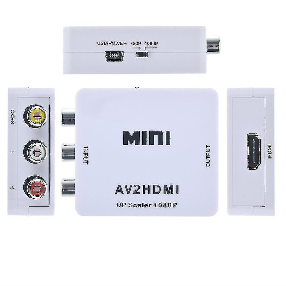 Av To Hdmi Converter, Full Hd Hdmi Upscaler 1080P With Advanced Signal Processing For Seamless Video Conversion 9128293322300