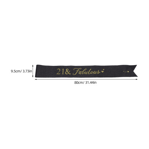 Black Birthday Shoulder Sash Soft Polyester 21St Celebration 1