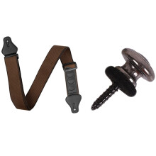 1x Guitar Strap with 3 Pick Holders & Acoustic Guitars (Coffee) & 6 Pieces Mushrooms  Guitar Strap Buttons