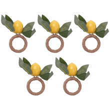Zitronen Servietten Ringe Set, Zitronen Rebe Servietten Ringe, Essen Tisch Einstellung Servietten Halter für Zuhause, Essen Tisch, Urlaub Dekor