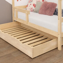 Gaveta com rodas para armazenamento ou cama - madeira envernizada para cama 80 x 160 cm