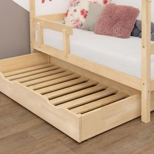 Rollcontainer für Stauraum oder Bett - lackiertes Holz für Bett 80 x 160 cm