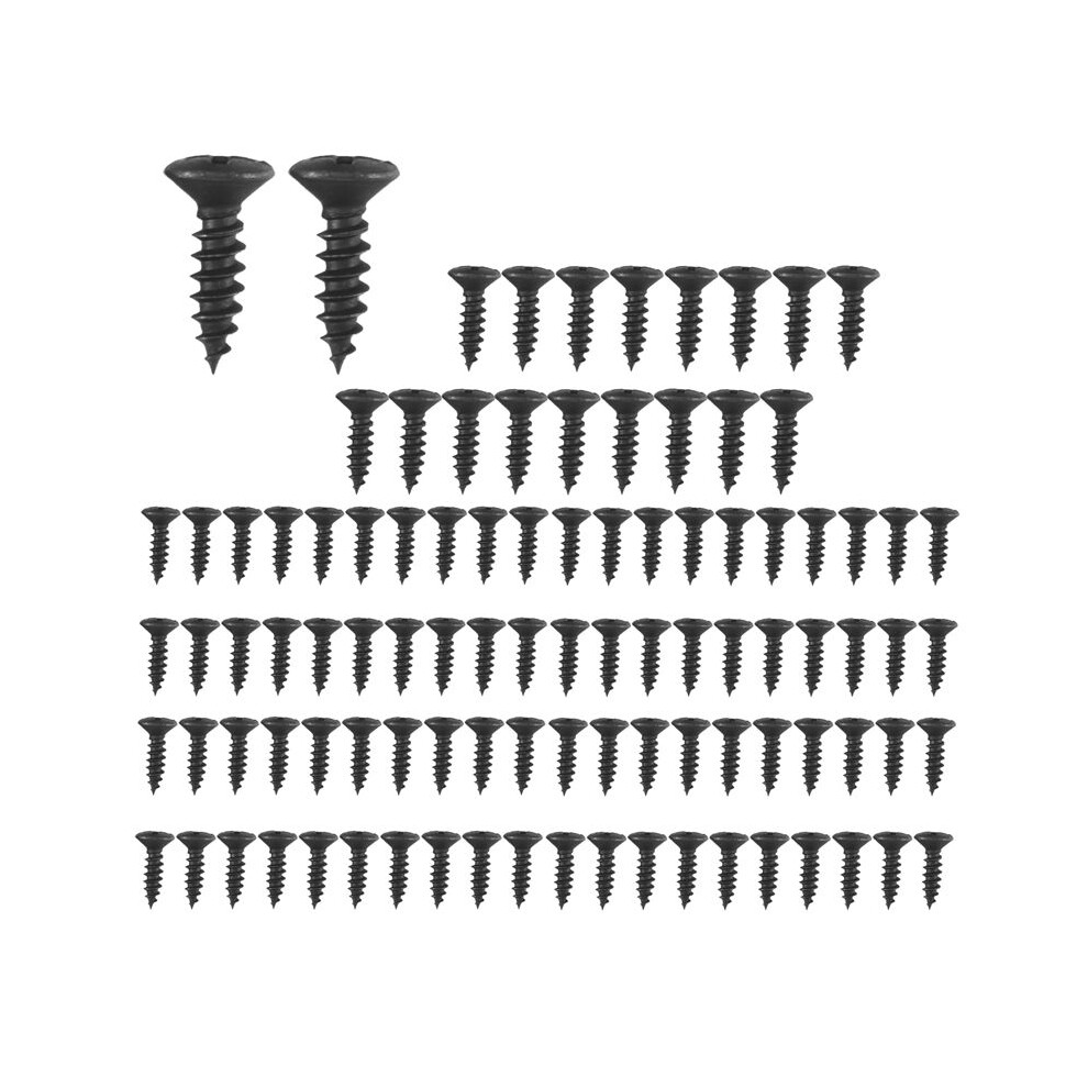 100 Pcs Guitar & Bass Pickguard Screws For Strat & Tele,Black 4714086835352