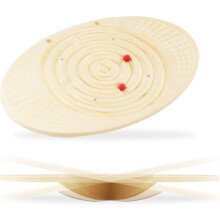 Houten Wipwap - Houten evenwichtsbord met doolhof en ballen - Montessori wip - Motoriek - Max 80 KG