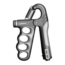 (2 - Electronic Count, Grey) Adjustable Hand Grip Strengthener Portable Hand Gripper Forearm & Wrist Training for Men Women