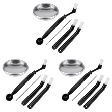 15Pcs Coffee Machine Brush with Spoon Coffee Grinder Brush Coffee Machine Group  Cleaning Metal Blind Bowl