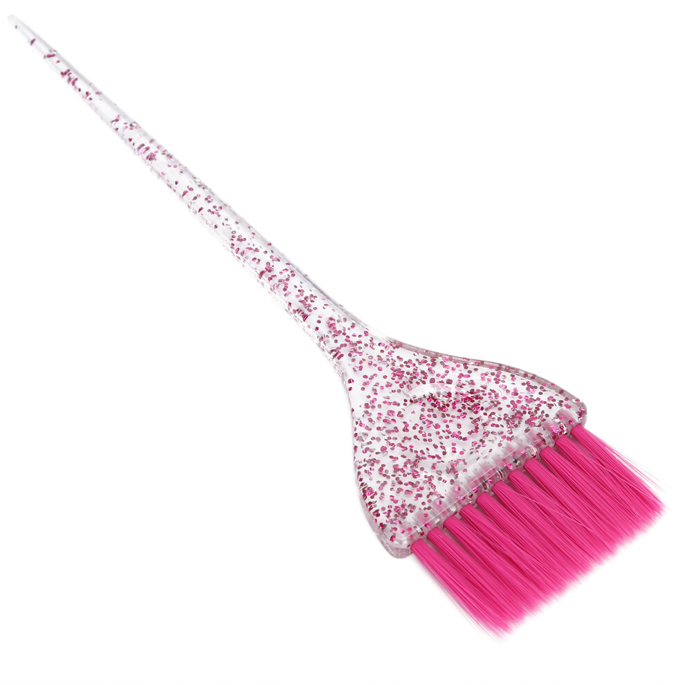 Long-Handled Pink Glitter Hair Dye Brush Perfect for Salons Easy Use
