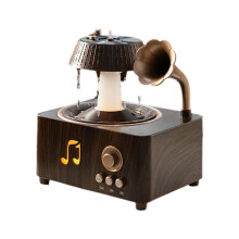 Humidificateur D'Air à Brumisateur D'Aromathérapie, Diffuseur D'Huiles Essentielles Style Gramophone Vintage, Prise Européenne
