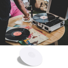 Turntable Acrylic Slipmat for Vinyl LP Record Players - 2.5mm Thick Provides Tighter Bass - 12Inch Platter Mat (White)