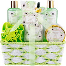Coffret cadeau spa pour femmes, kit de bain et douche, 8 pièces incluant gel douche, sels de bain, lotion et plus