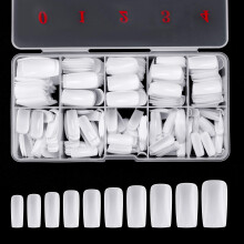 Volledige Cover Acrylnagel Tips, 500PCS Nepnagels in 10 Maten met Doos voor Nagelkunst en DIY (Wit)