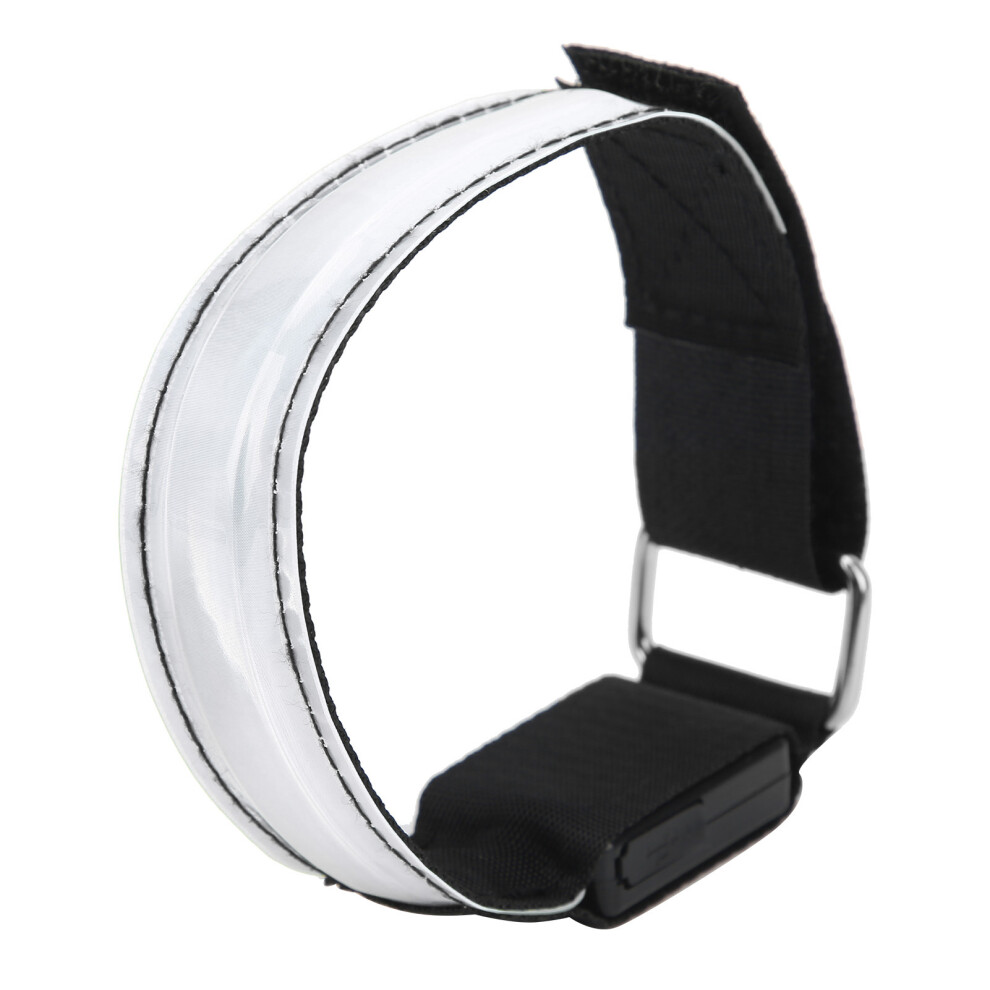 Rechargeable Led Night Running Armband With Reflective Lattice Band White 4601378935893