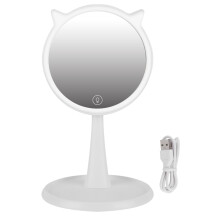 Glamorous Vanity Mirror, High Definition Magnifying Mirror with Memory Function, Rotatable Design Built-in Battery, Detachable for Travel with Bottom