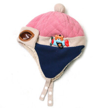 (Pink)Baby Herbst Winter Piloten Brille Mütze Gehörschutz mit Plüschmütze Verdickung