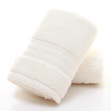 (White) Long Absorbent Thickened Staple Cotton Towel Baby Facial Comfortable Towels