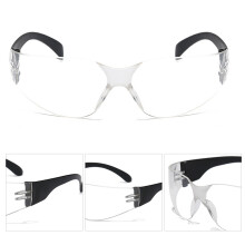 Kunststoff-Stoßfeste UV-Sicherheitsbrille 14x10cm Schwarz