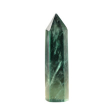 (6-7cm)Varinha de Reiki Hexagonal de Cura com Ponto de Pedra Cristal Quartzo Fluorita Verde Natural