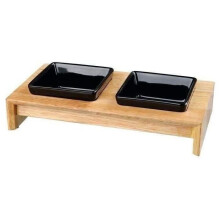 Trixie 24820 black, Wood Salad Bowl - Dog Set Bowls Ceramic Ceramic Dogs Small - bowl dog set bowls ceramic ceramicwood dogs trixie small cat wooden
