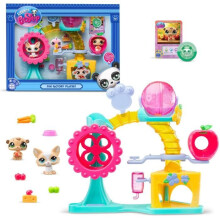 BANDAI - Littlest Pet Shop - Fun Factory Set - Spielset mit 2 Tieren, Dekor und Zubehör - BF00519