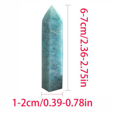 (6-7cm)1 pièce pierre bleue naturelle colonne quartz cristal baguette pierre guérison