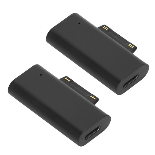 2X Convertidor de Enchufe de Carga Rápida PD Hembra Tipo C para Surface Pro 3 4 5 6 7 Book Conector