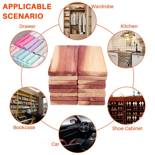 16 Pack Cedar Blocks for Closet,Red Cedar Blocks for Storage, Aromatic Cedar Blocks for Closet and Drawer 2