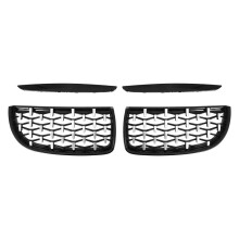 Gloss Black&Chrome Diamond Meteor Latest Style Grille for - 3 Series E90 E91 325I 328I 335I Pre-LCI 2005-2008