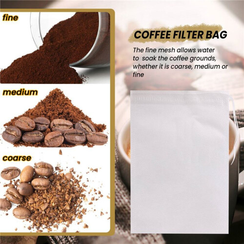 100 Pieces of Mess-Free Cold Brewing Bag Disposable Coffee Filter Bag Fine Mesh Brewing Drawstring Bag 1