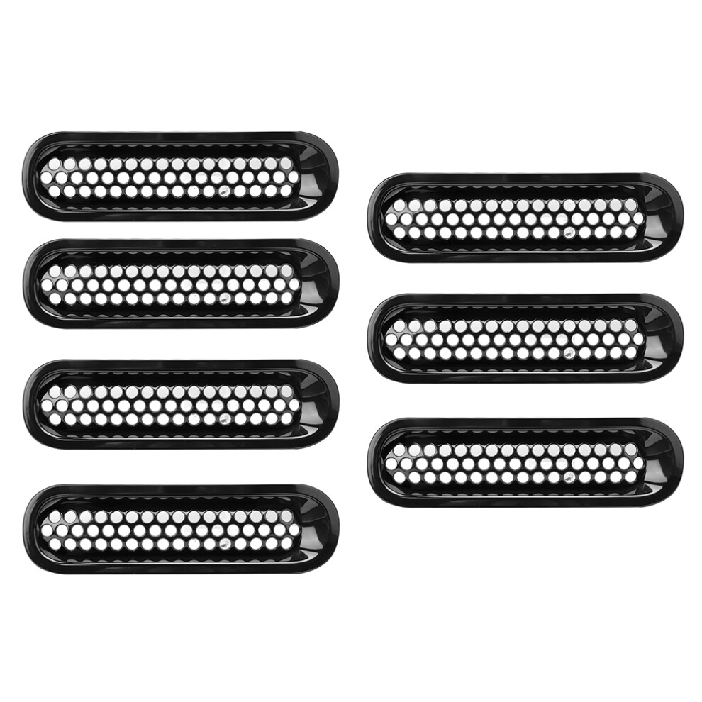 Sturdy And Dur Front Mesh Grill Cover, Quick And Secure Install Grille Inserts For Jeep Wrangler Jk Jku, High-Quality Abs Construction For 2007-2017 9190834369266