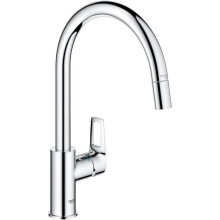 Misturador de cozinha GROHE StartLoop - Cromado - Bico alto em C - Aerador extratável - 30556000