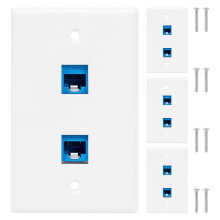 Plaque Murale Ethernet 4 PièCes 2 , Plaques Frontales de Coupleur en Ligne RJ45 Cat6 Femelle à Femelle