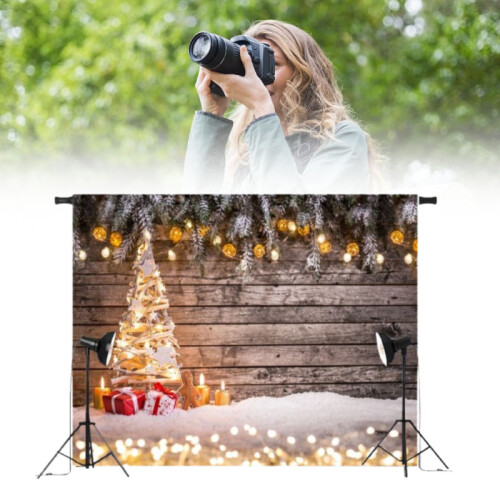 (5feet)Christmas Tree Wood Photography Background Studio Photo Prop Backdrop Decoration 1