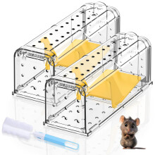 Humane Mouse Traps for Indoor Outdoor: Mouse Traps for indoor, Pets and Children Friendly, Live Catch and Release Includes Cleaning Brush, Washable,