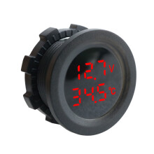 Voltmetro monitor per veicoli, protezione da sovratensione, design impermeabile, antiurto, doppio display digitale a LED, monitoraggio della batteria