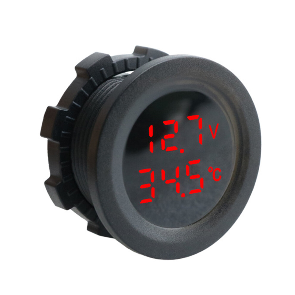 Voltmeter Monitor For Vehicle, Over Voltage Protection Waterproof Design Anti Shock Dual Led Digital Display Real Time Battery Monitoring 12-24V 9437117436087