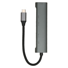 Universal USB Hub with35mm AUX and Multiport Adapter Features, Compact Aluminum Alloy Case and Fast Charging Capabilities for MacBook Pro iPad Air
