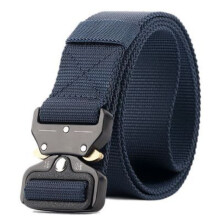 (Dark Blue)Fivela de cinto militar masculina ajustável cintura de combate ferramenta de resgate tático
