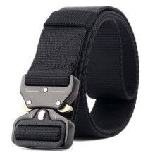 (Black)Adjustable Men Military Belt Buckle Combat Waistband Tactical Rescue Tool Rigger