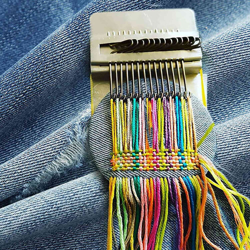 Loom Speedweve Type Weave Tool,Darning Loom Quickly  Mending Convenient Darning Loom DIY Weaving Arts 14 Hooks 2