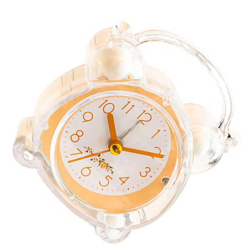 Orange Cartoon Kids Alarm Clock ABS Double Bell