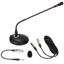 Microfone de pescoço de ganso com redução de ruído e design de última geração para videoconferências. Fácil de usar, com ampla resposta de