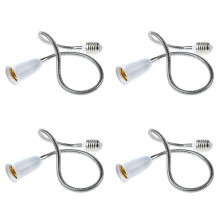 4X E27 to E27 Light Lamp Bulb Flexible Extension Adaptor Converter (White,60cm)