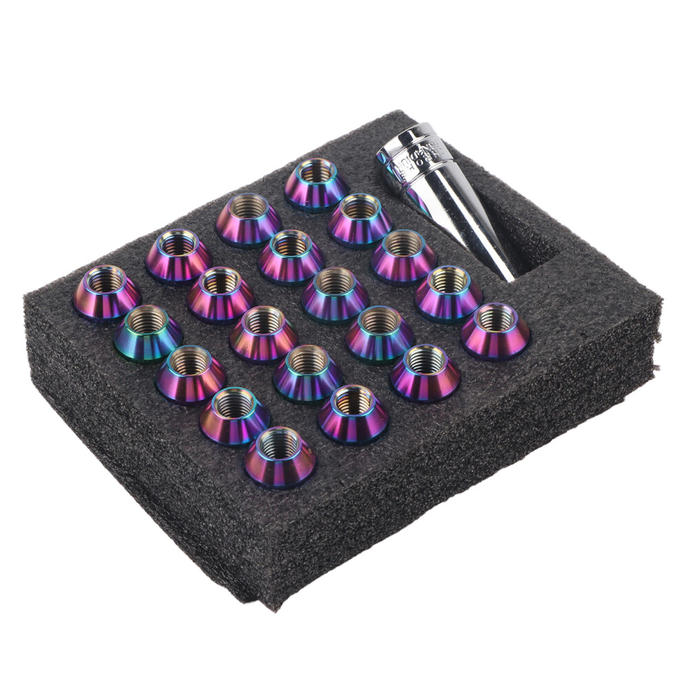 20Pcs T304 Stainless Steel M12x1.5 Wheel Lug Nuts, 1.8In Colorful 8781378728995